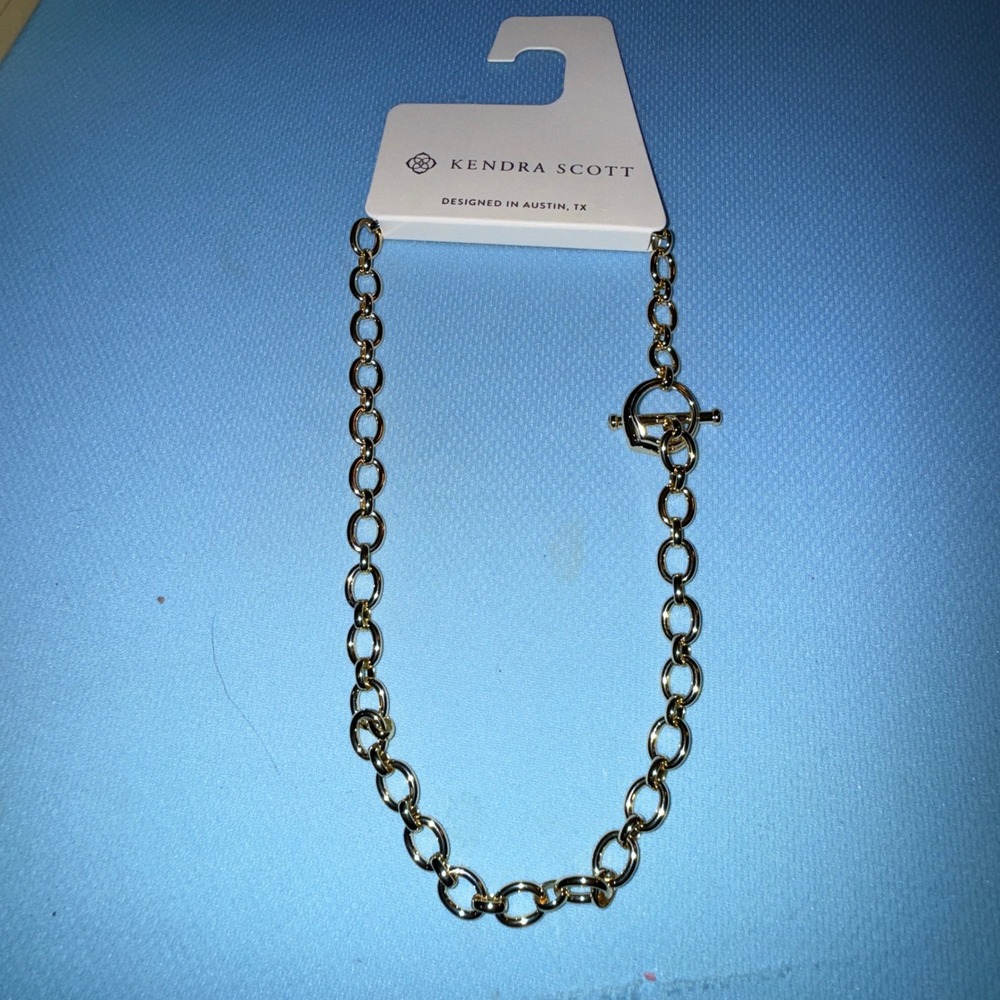 Kendra Scott Henley Link Chain Necklace NEW 14K Gold Over Brass Toggle